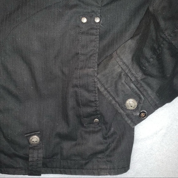 Harley Davidson size L black soft shell riding jacket black skull & wings logo - Picture 7 of 16